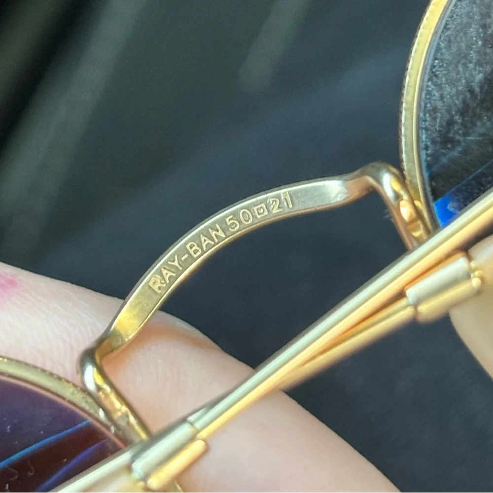 Gold Ray-Ban Sunglasses - Picture 2 of 8